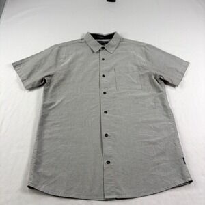Roark Revival Shirt Mens Medium Gray Well Worn Oxford Classic Fit Camp
